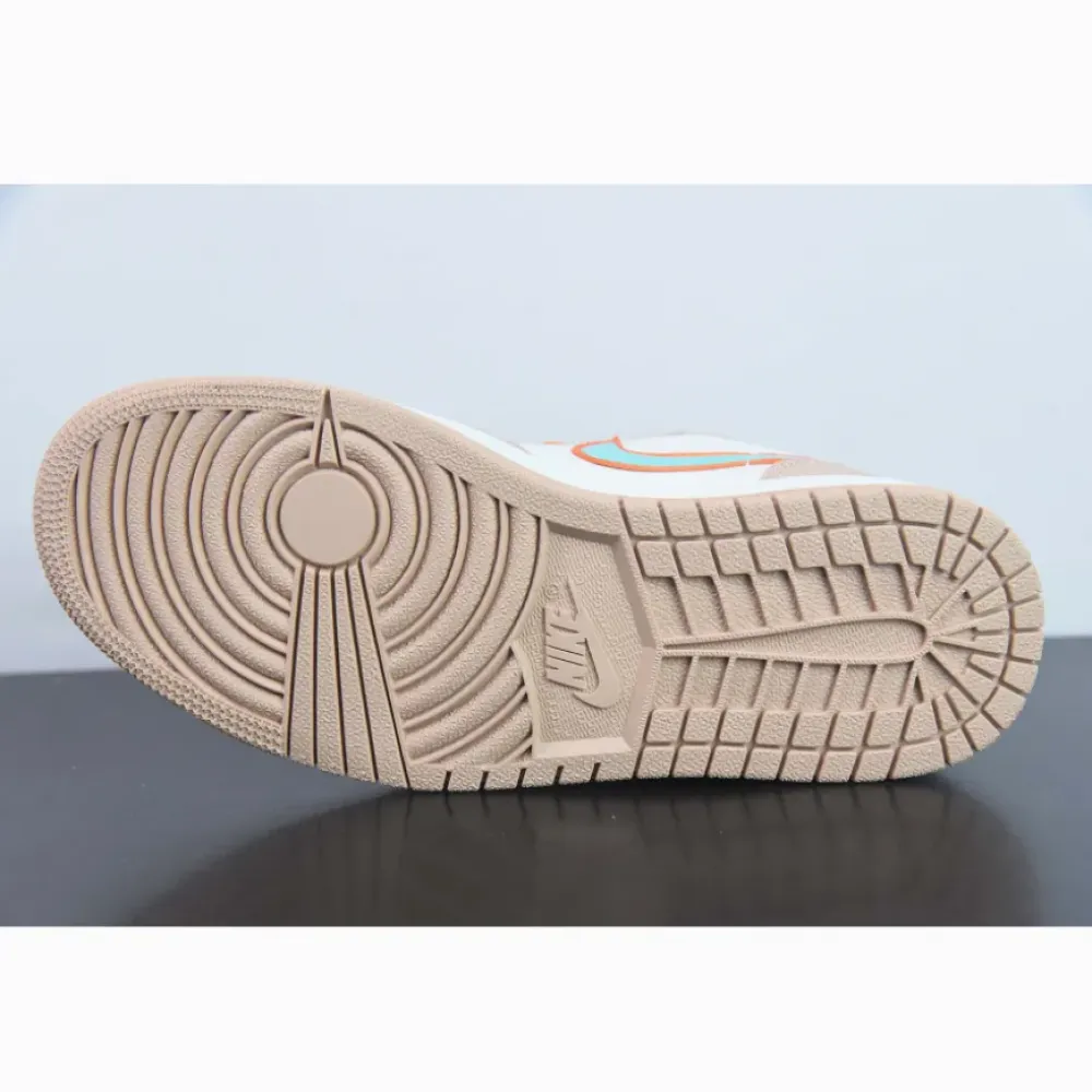 Custom Air Jordan 1 Low Sunset Haze/White/Bright Citrus