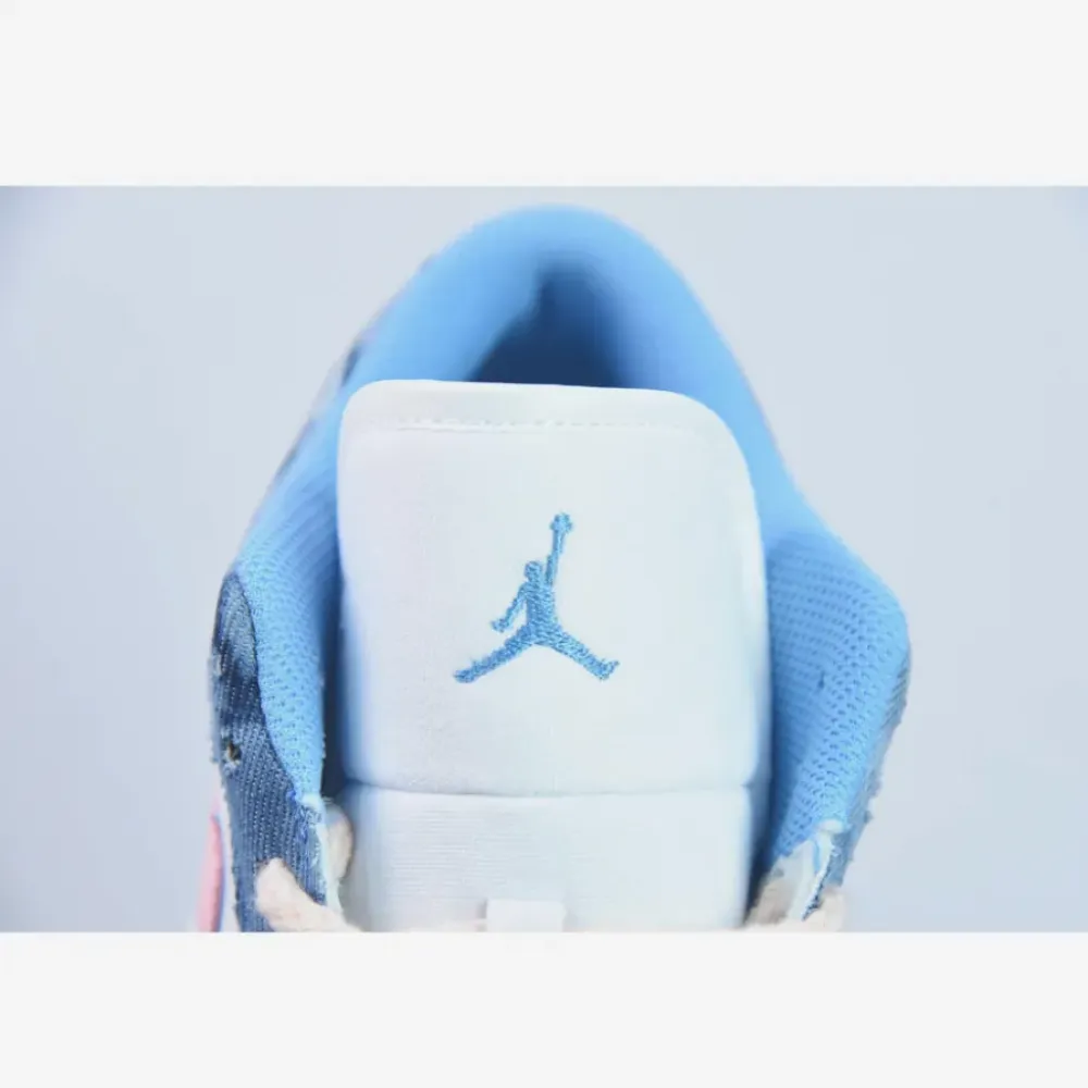 Custom Air Jordan 1 Low Washed Denim/White-Pink