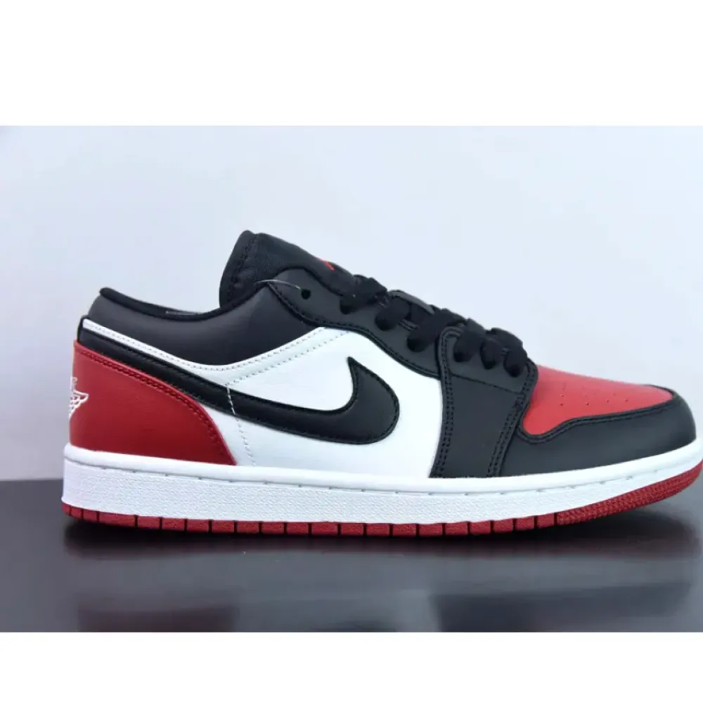 Air Jordan 1 Low “Bred Toe” White/Black-Varsity Red  553558-161