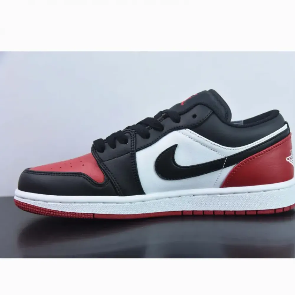 Air Jordan 1 Low “Bred Toe” White/Black-Varsity Red  553558-161