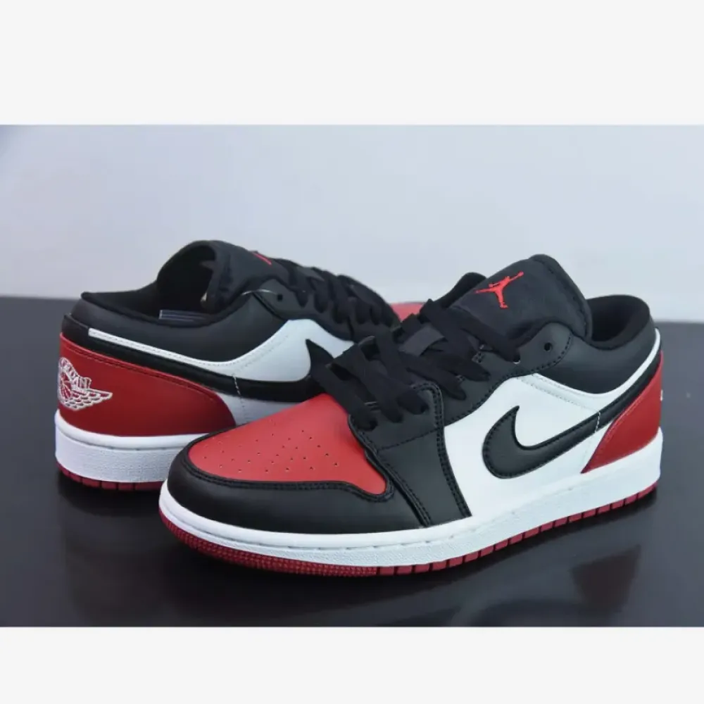 Air Jordan 1 Low “Bred Toe” White/Black-Varsity Red  553558-161
