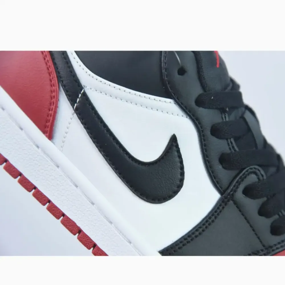 Air Jordan 1 Low “Bred Toe” White/Black-Varsity Red  553558-161