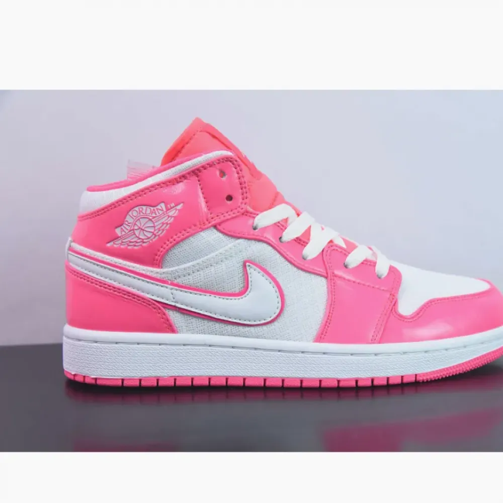 Air Jordan 1 Mid Hyper Pink White  555112-611