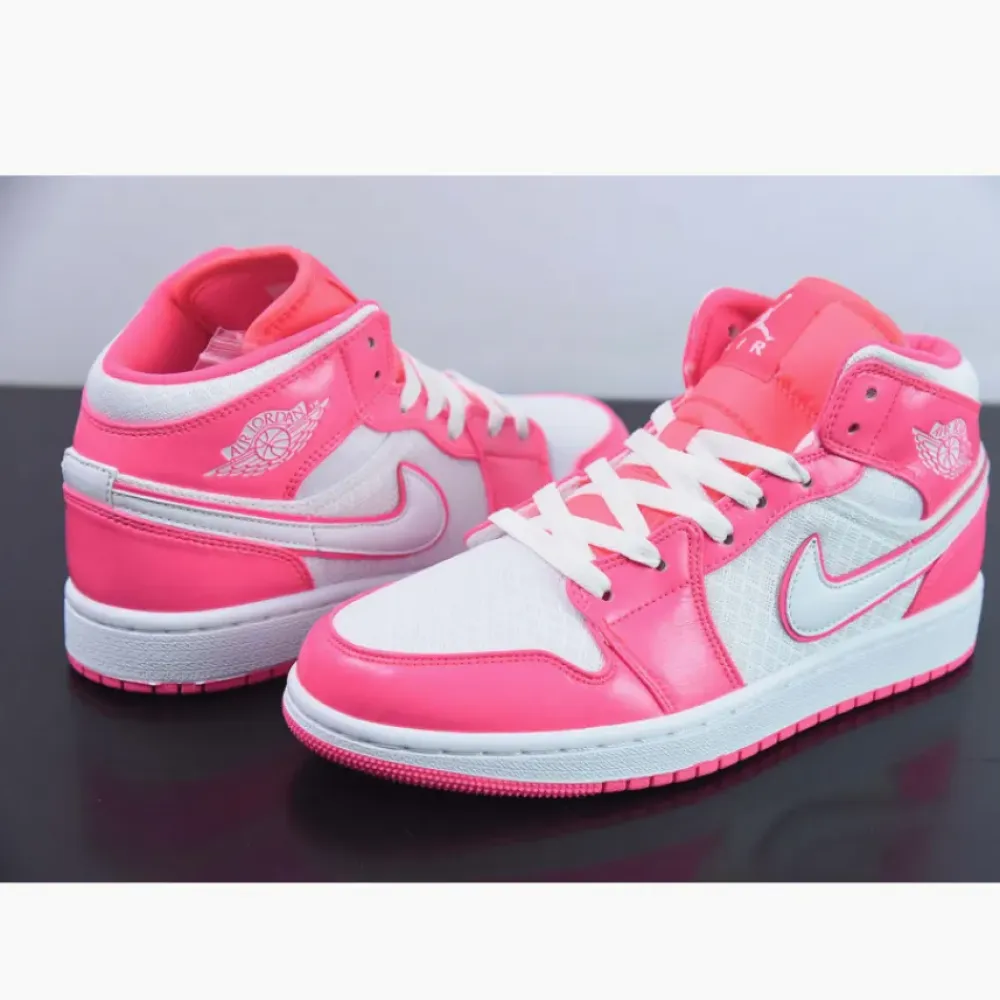 Air Jordan 1 Mid Hyper Pink White  555112-611