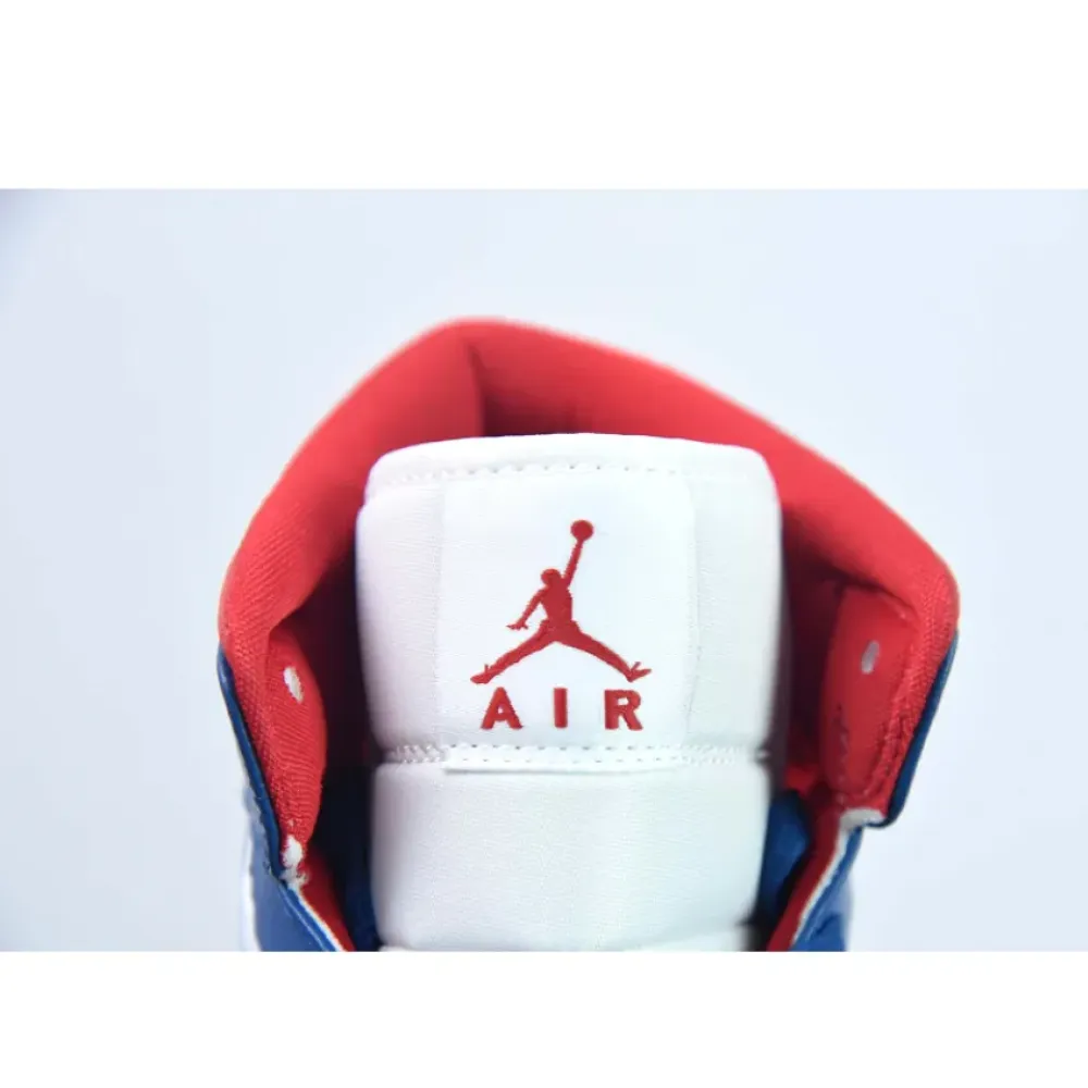 Air Jordan 1 Mid White/French Blue-Gym Red  BQ6472-146