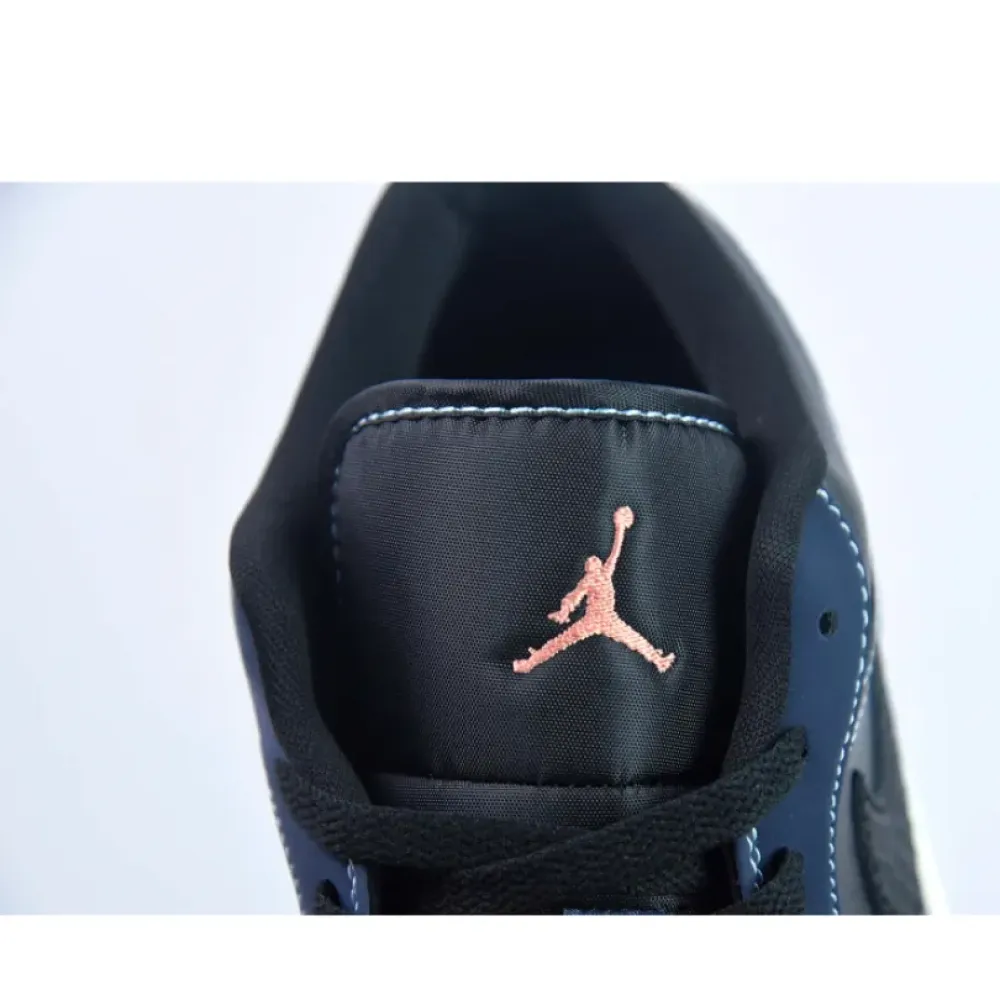 Air Jordan 1 Low Snakeskin Black/White-Midnight Navy  FJ5478-010