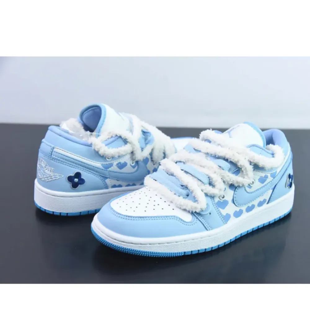 Custom Air Jordan 1 Low “White/Ice Blue