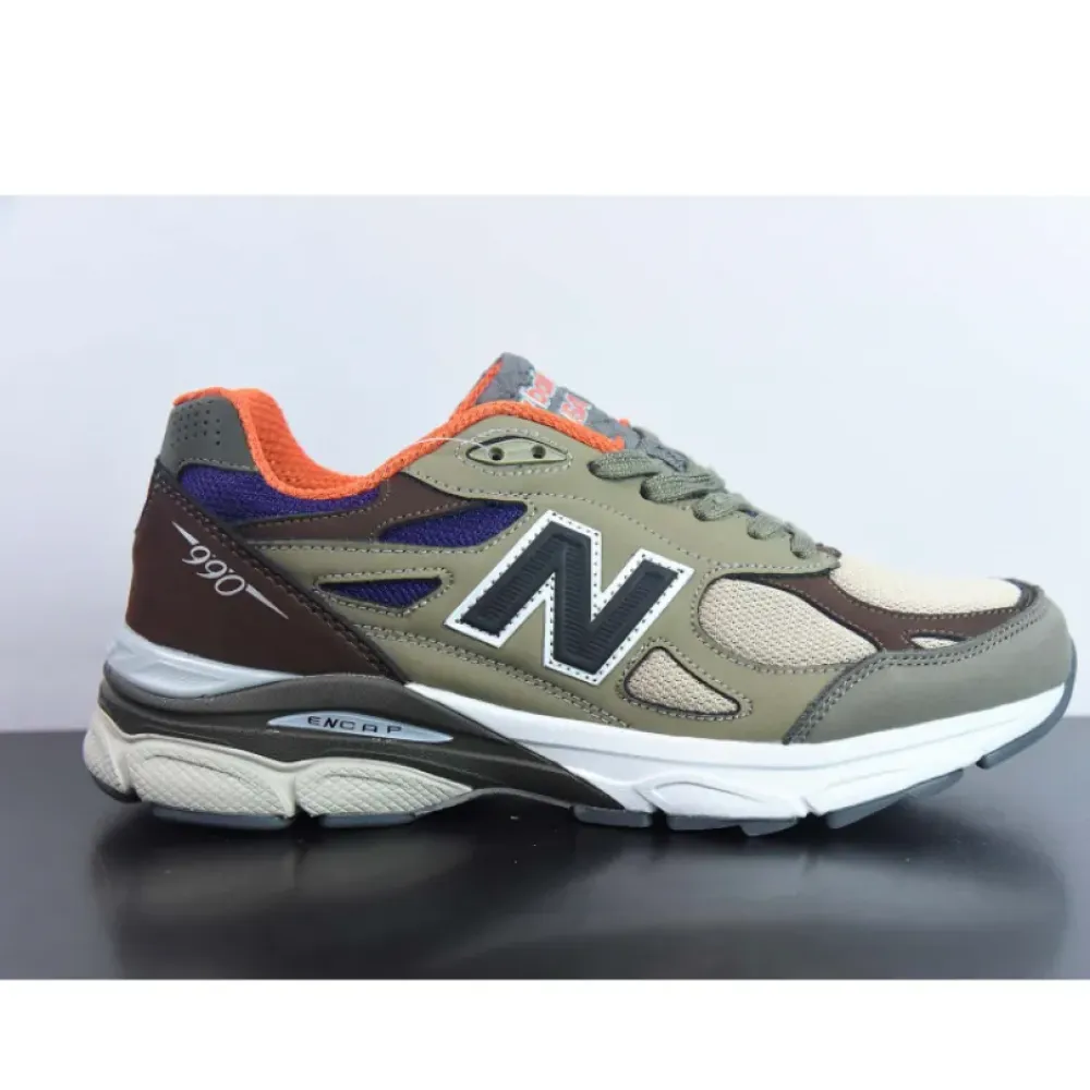 New Balance 990v3 MiUSA Teddy Santis Khaki Orange M990BT3
