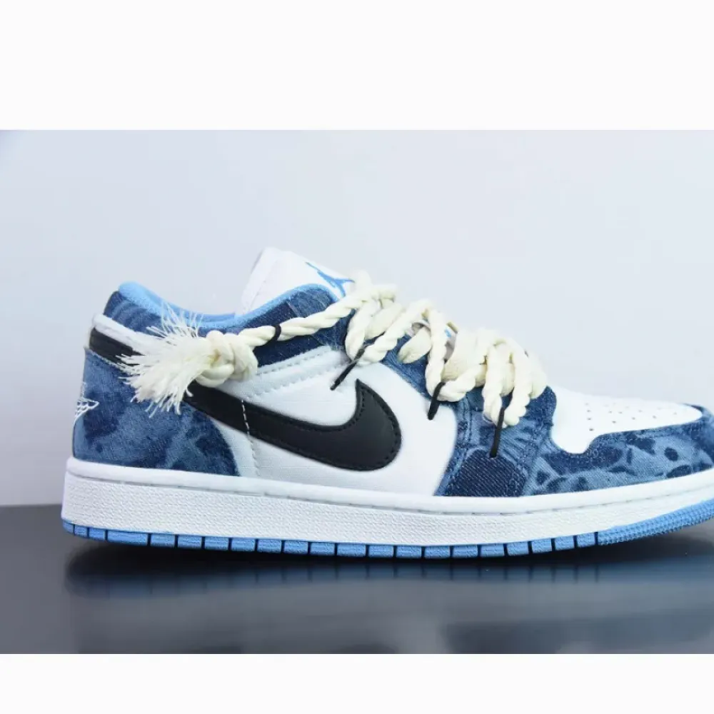 Custom Air Jordan 1 Low Washed Denim
