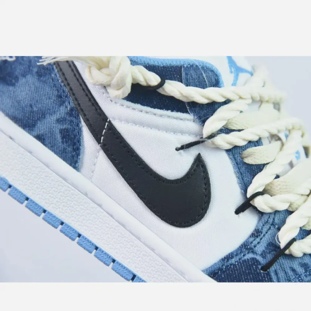 Custom Air Jordan 1 Low Washed Denim