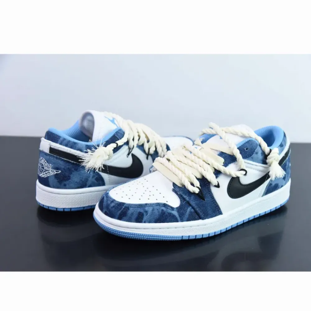 Custom Air Jordan 1 Low Washed Denim