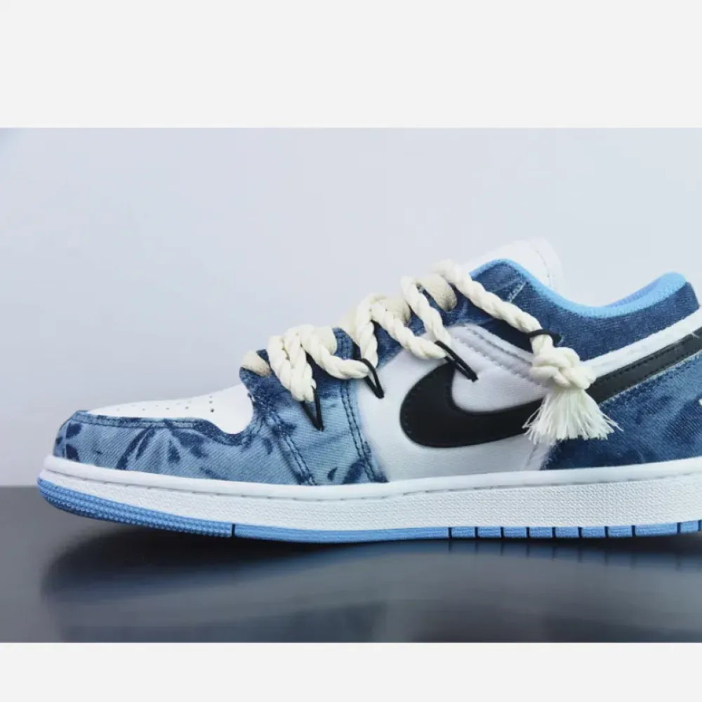 Custom Air Jordan 1 Low Washed Denim