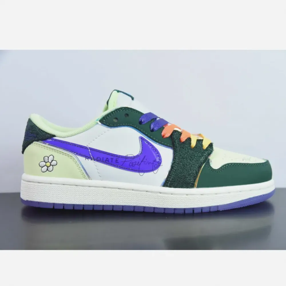 Air Jordan 1 Low “Doernbecher” Gorge Green/Court Purple-White  FD9665-351