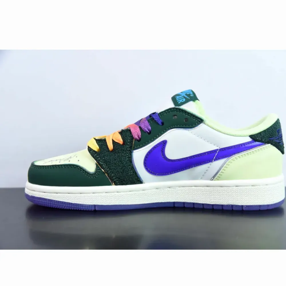 Air Jordan 1 Low “Doernbecher” Gorge Green/Court Purple-White  FD9665-351