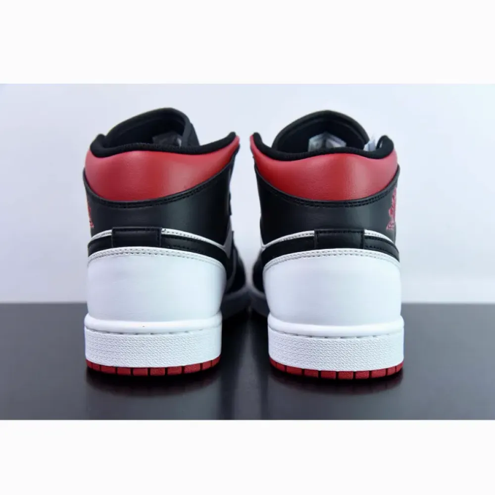 Air Jordan 1 Mid “Black Toe” White/Gym Red-Black  DQ8426-106
