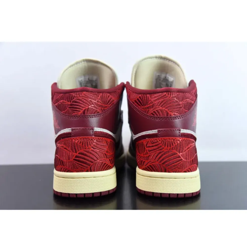 Air Jordan 1 Mid “Tiki Leaf” Team Red/Sail/Muslin  DZ2820-601