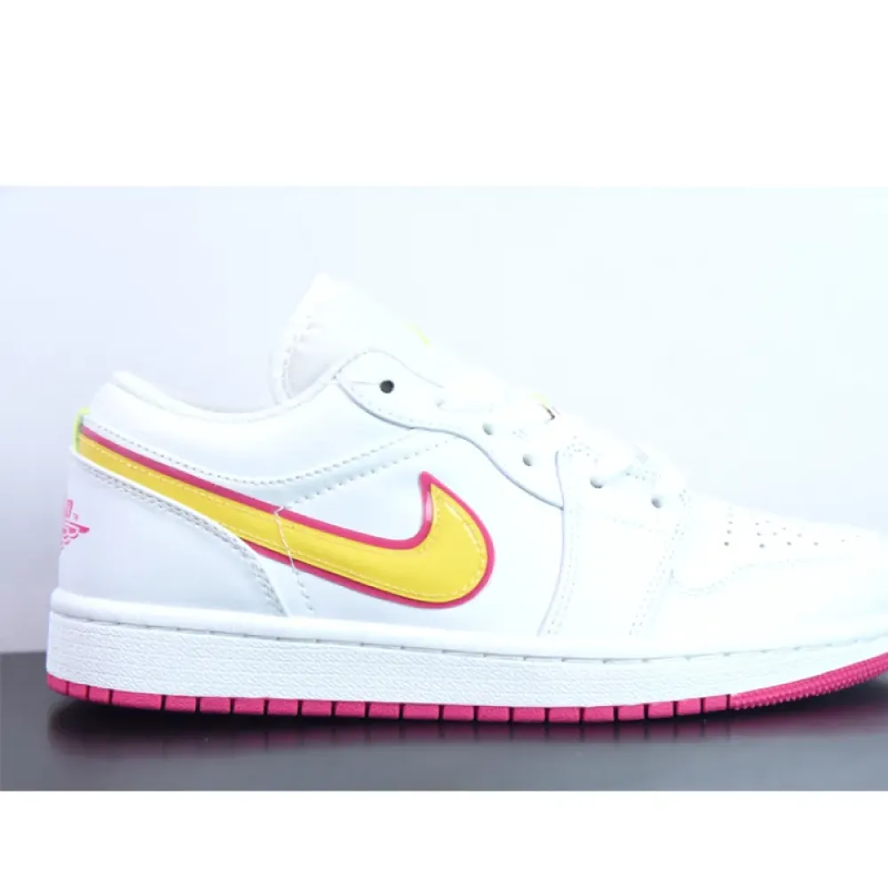 Air Jordan 1 Low GS Edge Glow White/Pink-Orange  CV4610-100