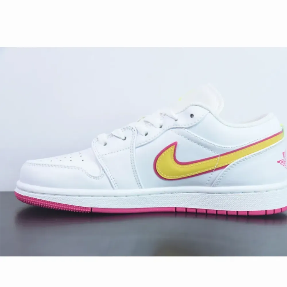 Air Jordan 1 Low GS Edge Glow White/Pink-Orange  CV4610-100