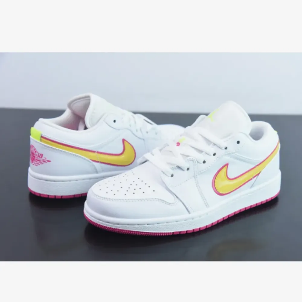 Air Jordan 1 Low GS Edge Glow White/Pink-Orange  CV4610-100