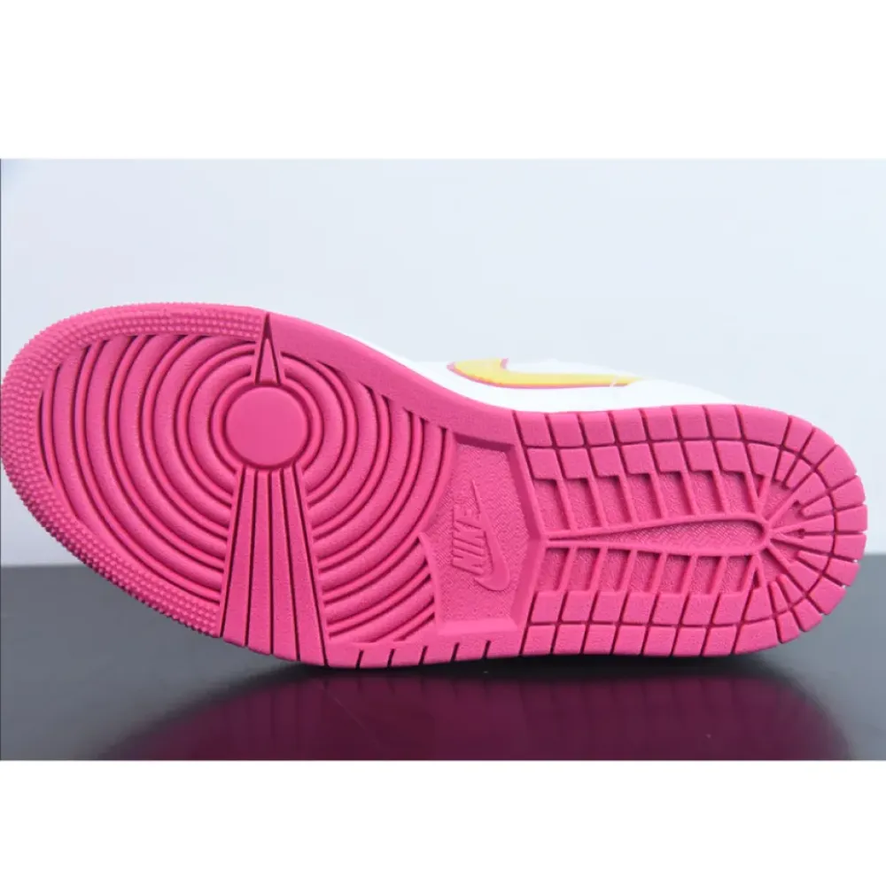 Air Jordan 1 Low GS Edge Glow White/Pink-Orange  CV4610-100