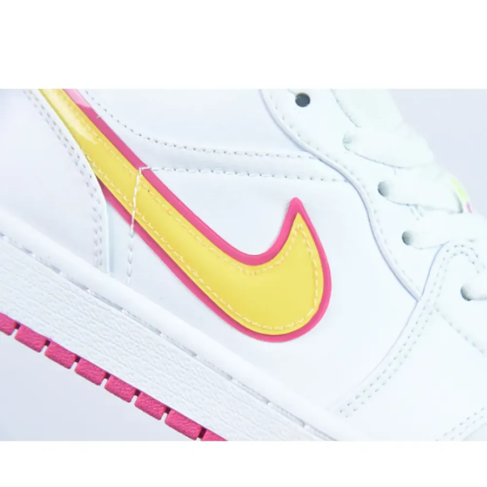 Air Jordan 1 Low GS Edge Glow White/Pink-Orange  CV4610-100