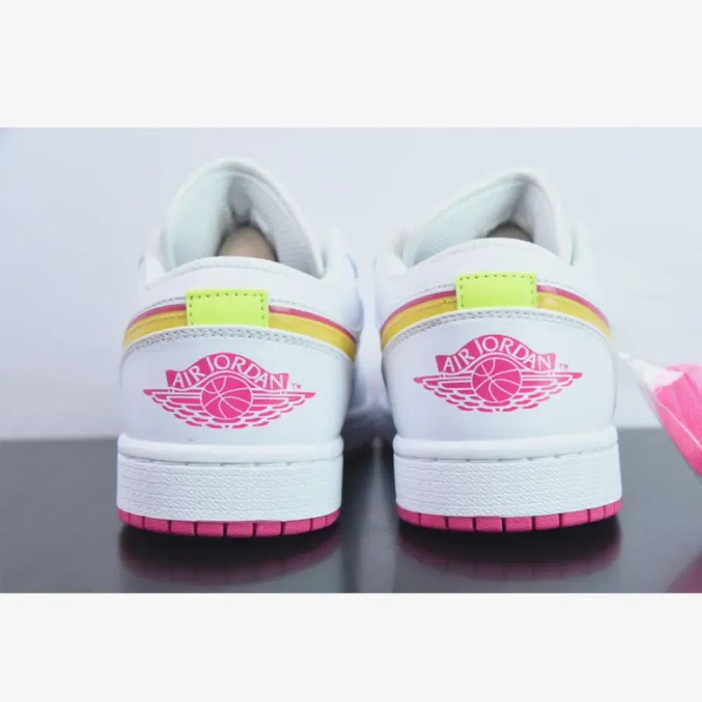 Air Jordan 1 Low GS Edge Glow White/Pink-Orange  CV4610-100