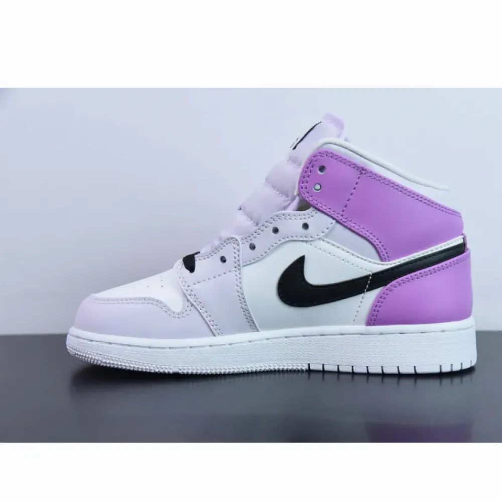 Air Jordan 1 Mid Barely Grape/Black-White-Rush Fuchsia  DQ8423-501