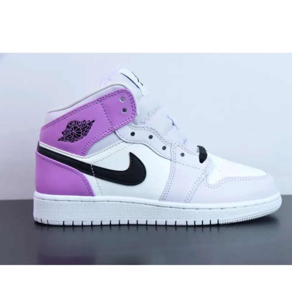 Air Jordan 1 Mid Barely Grape/Black-White-Rush Fuchsia  DQ8423-501