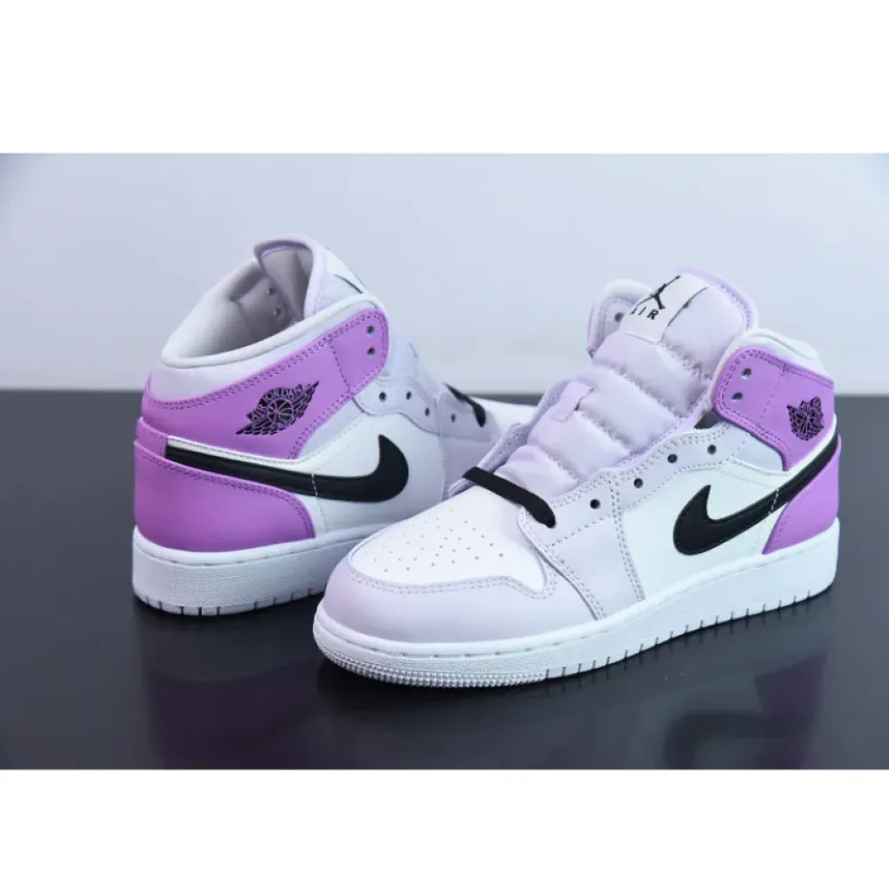 Air Jordan 1 Mid Barely Grape/Black-White-Rush Fuchsia  DQ8423-501