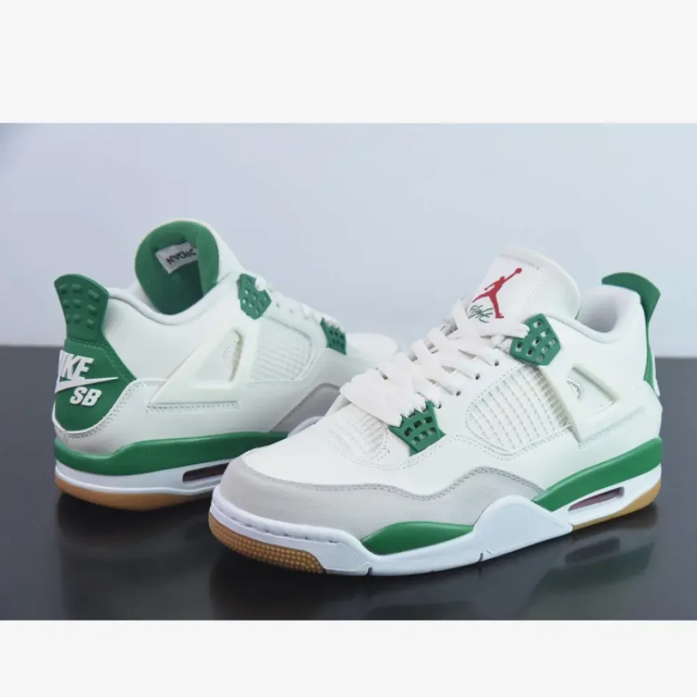 Nike SB x Air Jordan 4 Sail/Pine Green-Neutral Grey-White  DR5415-103