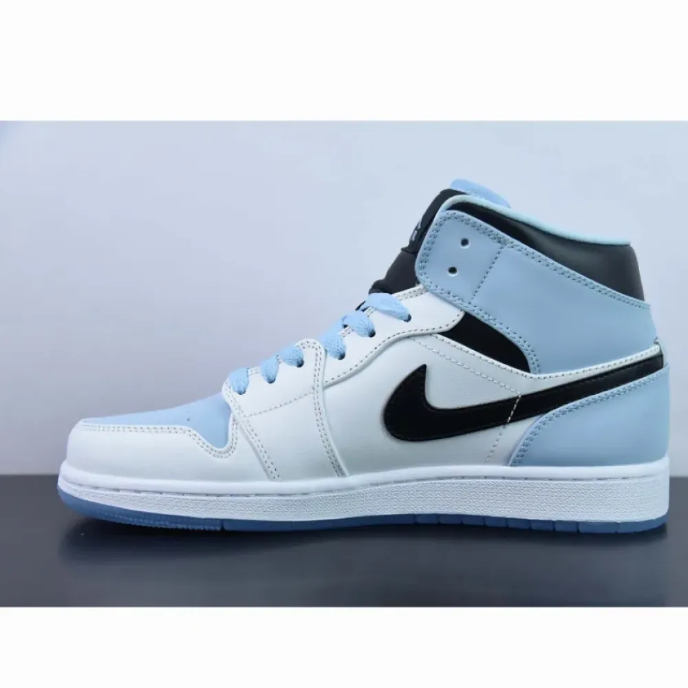 Air Jordan 1 Mid White/Ice Blue-Black  DV1308-104