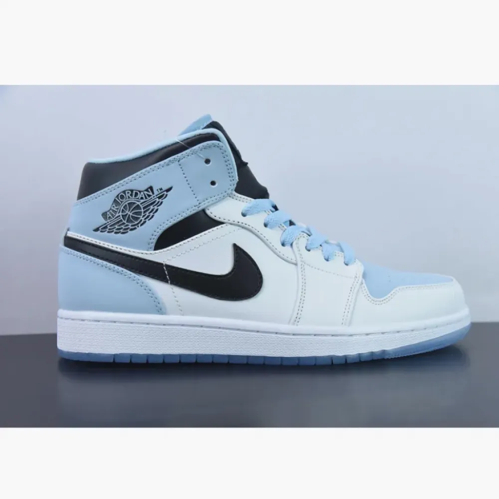 Air Jordan 1 Mid White/Ice Blue-Black  DV1308-104