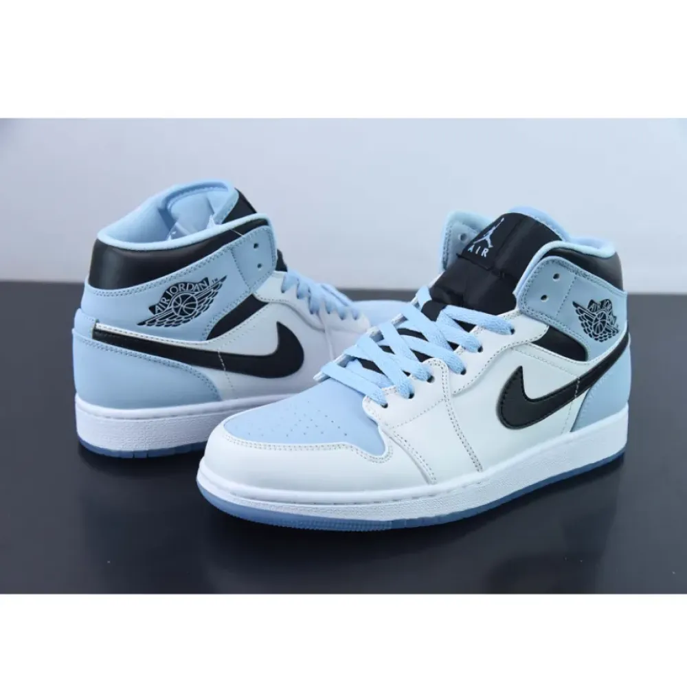 Air Jordan 1 Mid White/Ice Blue-Black  DV1308-104