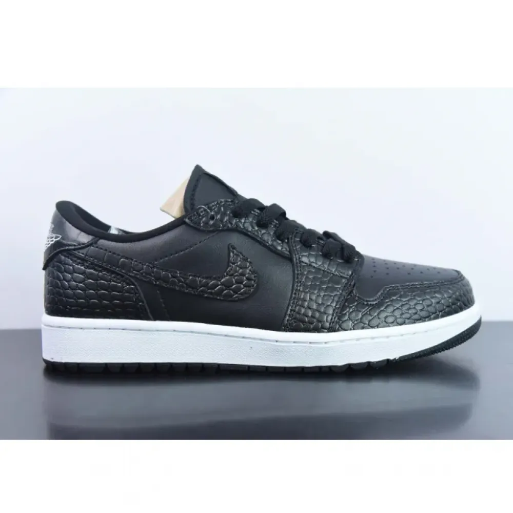 Air Jordan 1 Low Golf “Black Croc” Black/Iron Grey-White  DD9315-003