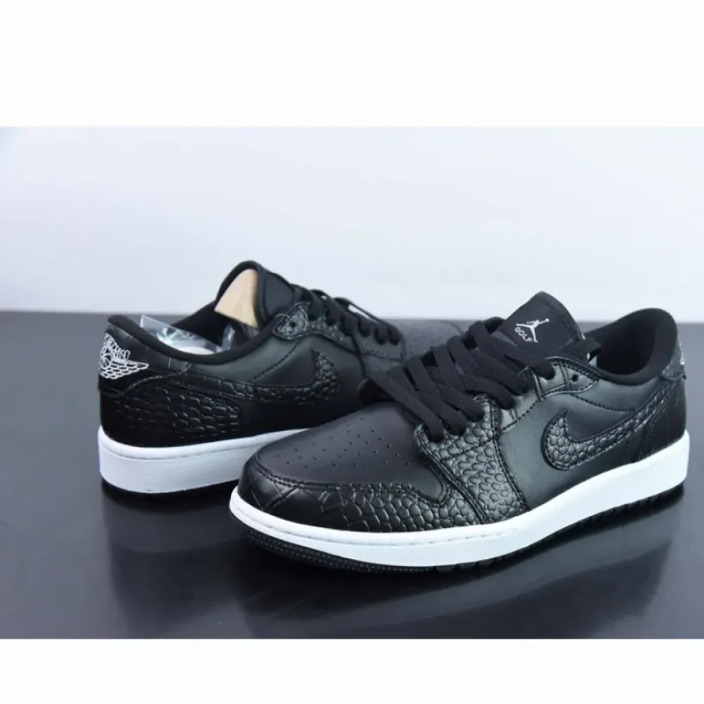 Air Jordan 1 Low Golf “Black Croc” Black/Iron Grey-White  DD9315-003