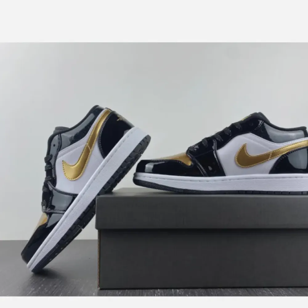Air Jordan 1 Low “Copper Toe” Black Gold White  DR6970-071