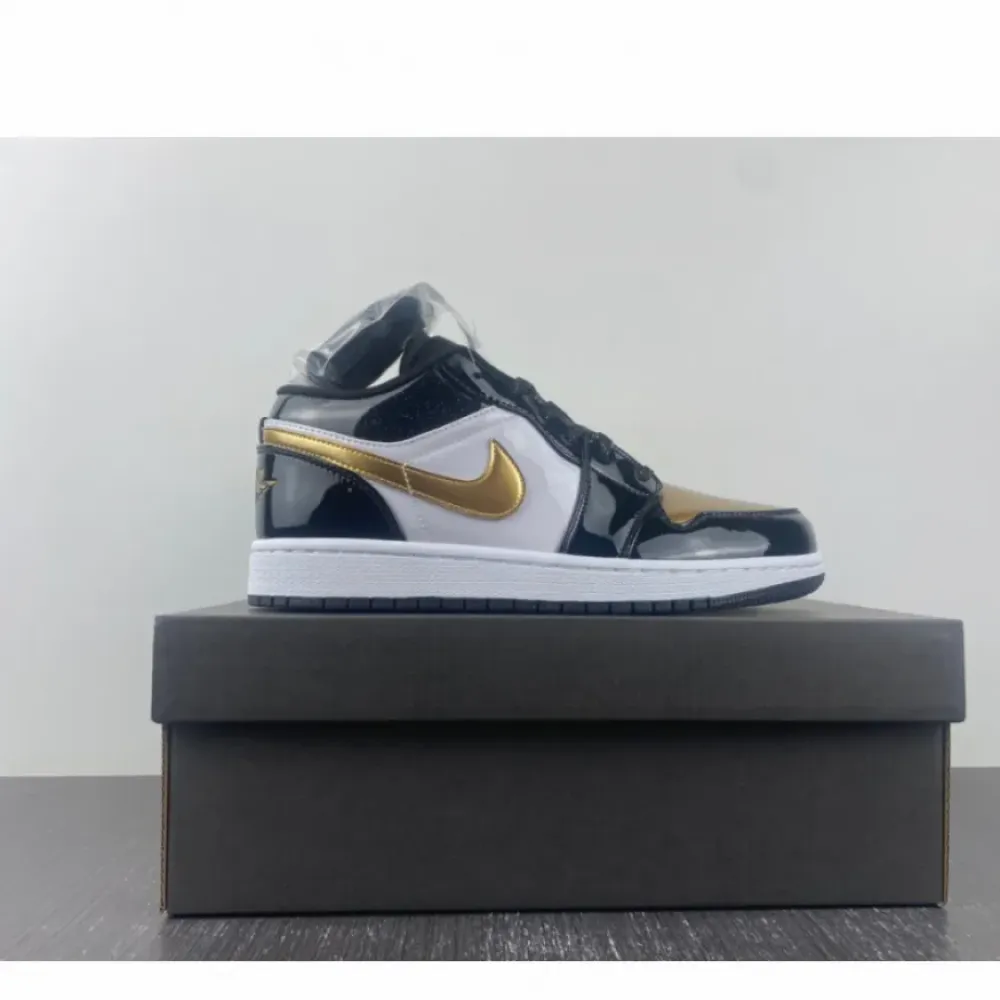 Air Jordan 1 Low “Copper Toe” Black Gold White  DR6970-071