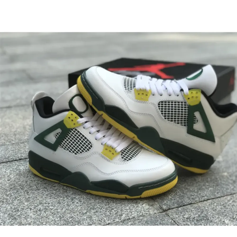 Air Jordan 4 Retro Oregon Ducks Duckman White/Green-Yellow