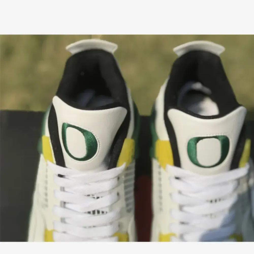Air Jordan 4 Retro Oregon Ducks Duckman White/Green-Yellow