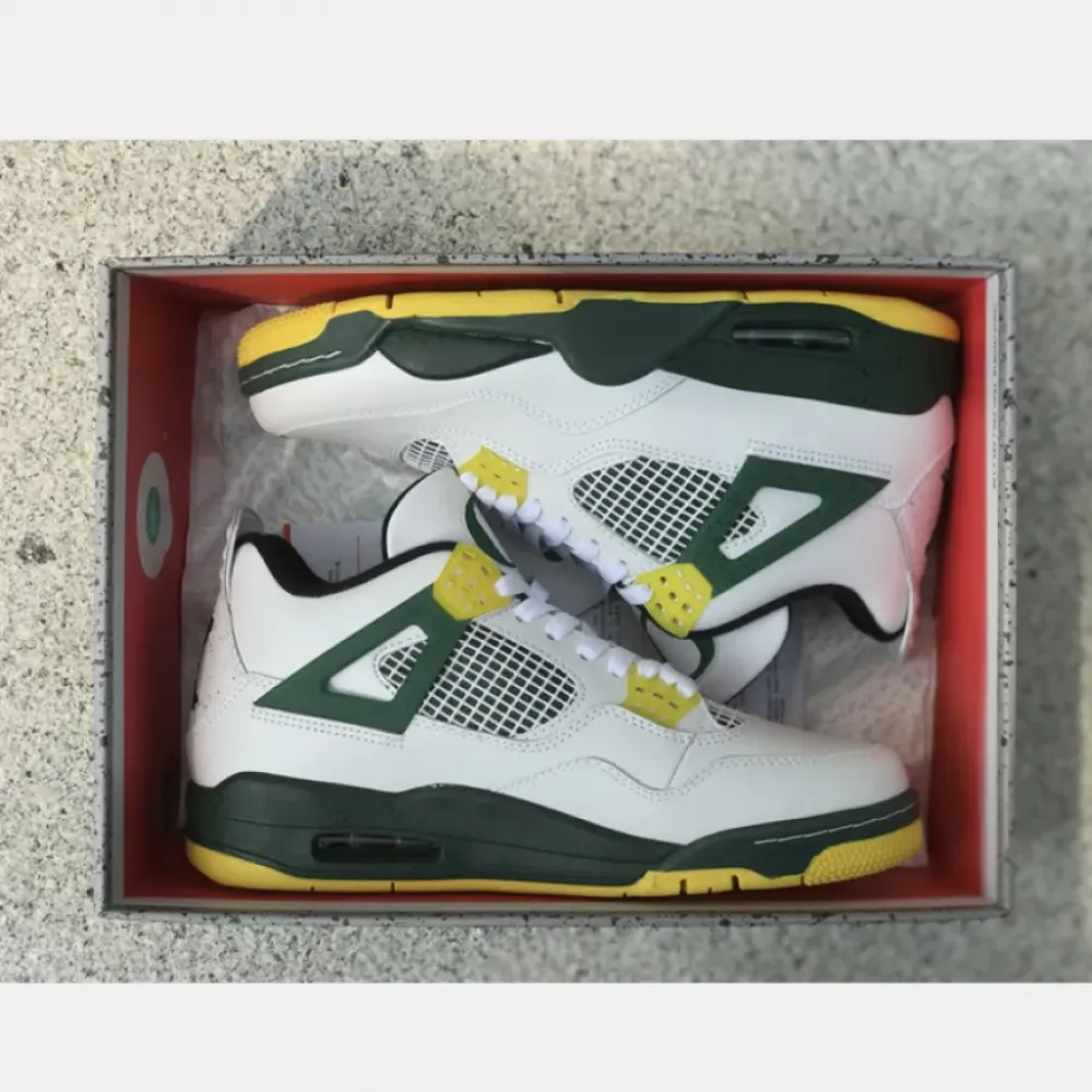 Air Jordan 4 Retro Oregon Ducks Duckman White/Green-Yellow