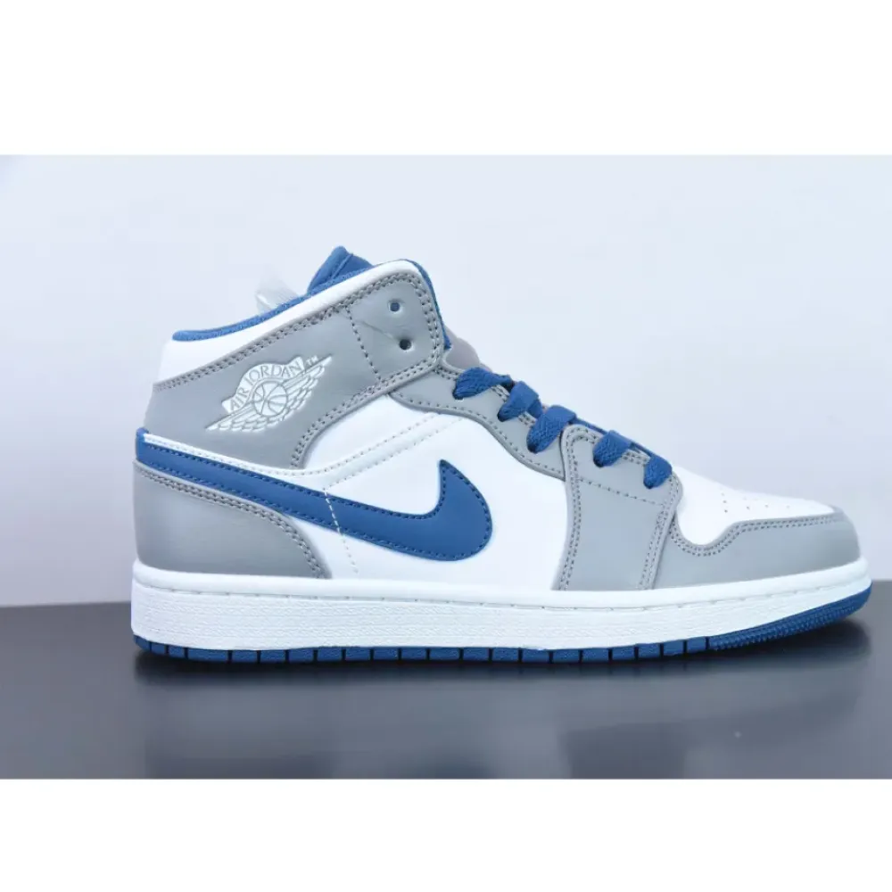 Air Jordan 1 Mid Cement Grey/White-True Blue  DQ8426-014