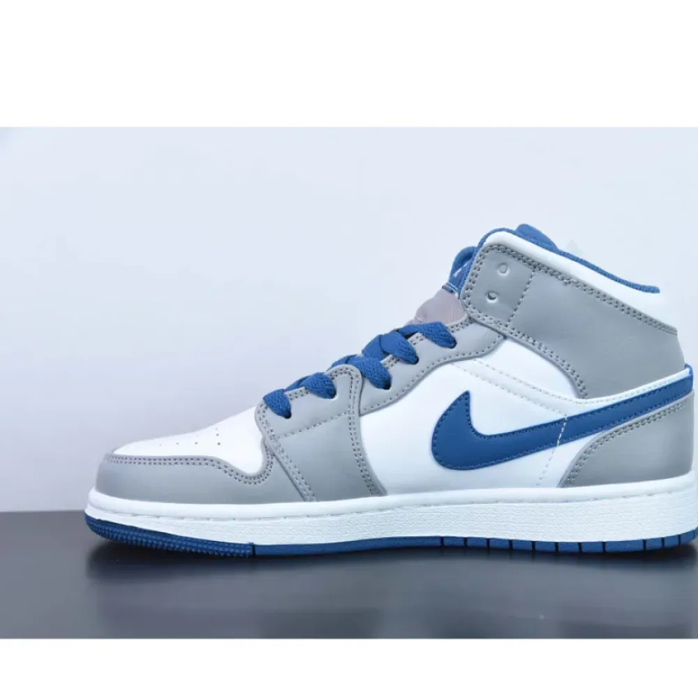 Air Jordan 1 Mid Cement Grey/White-True Blue  DQ8426-014