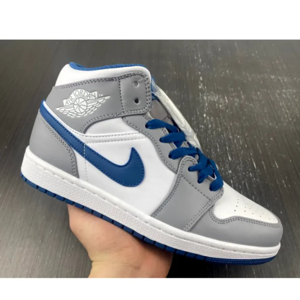 Air Jordan 1 Mid Cement Grey/White-True Blue  DQ8426-014