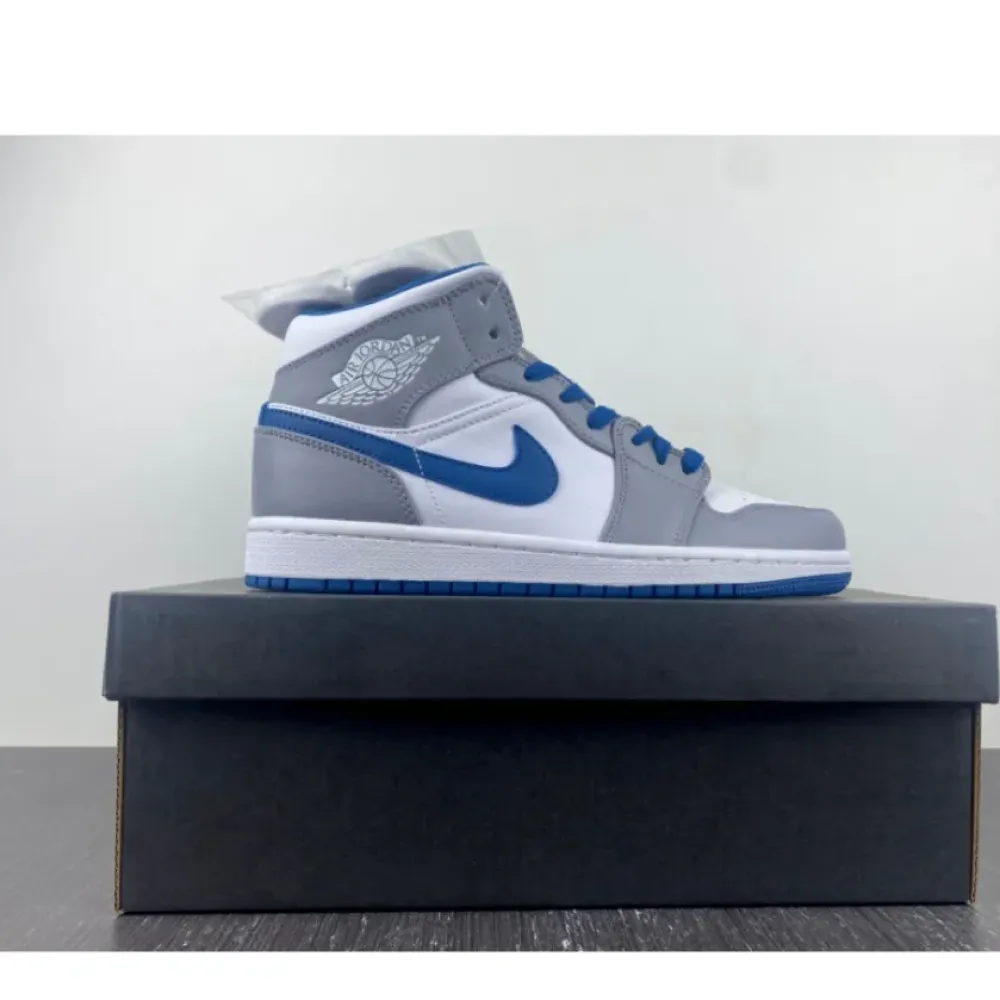 Air Jordan 1 Mid Cement Grey/White-True Blue  DQ8426-014