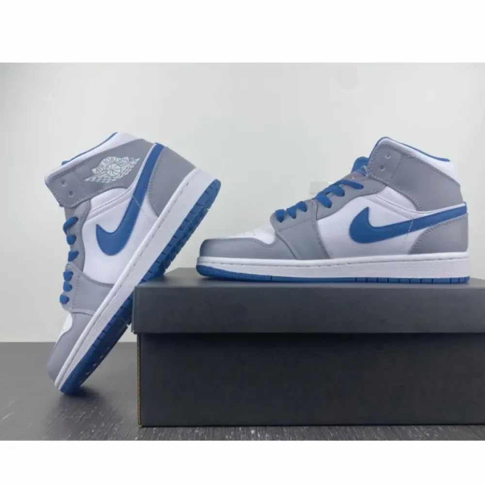 Air Jordan 1 Mid Cement Grey/White-True Blue  DQ8426-014