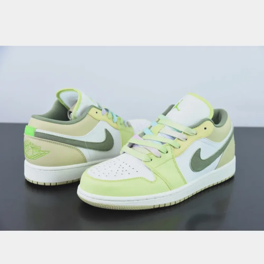 Air Jordan 1 Low Light Olive Pale Citron  FD9906-131