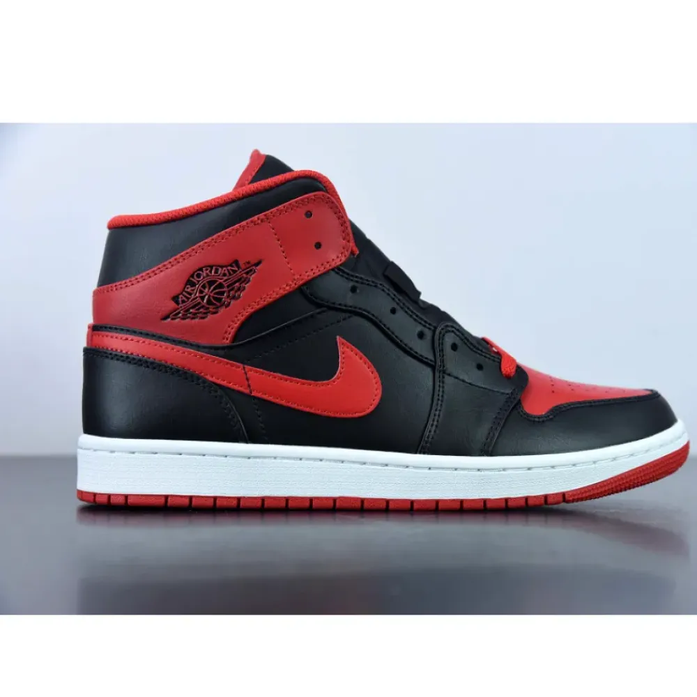 Air Jordan 1 Mid ‘Alternate Bred’ Black/White/Fire Red  DQ8426-060