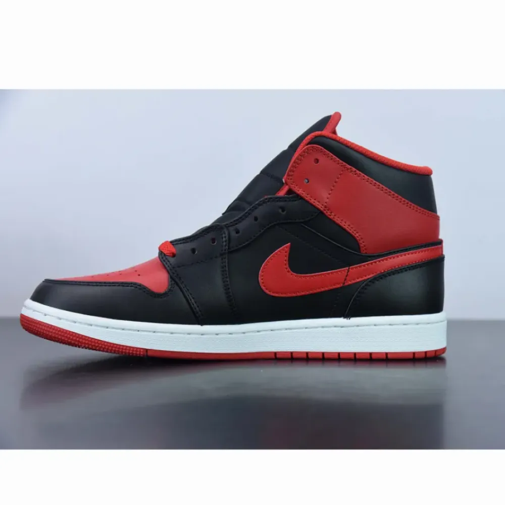 Air Jordan 1 Mid ‘Alternate Bred’ Black/White/Fire Red  DQ8426-060
