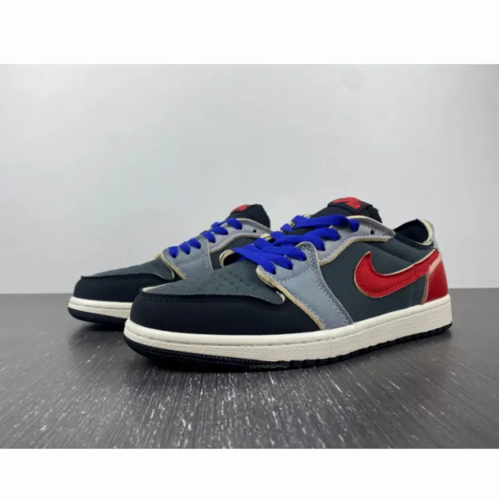 Air Jordan 1 Low OG EX Black/Dark Smoke Grey-Red