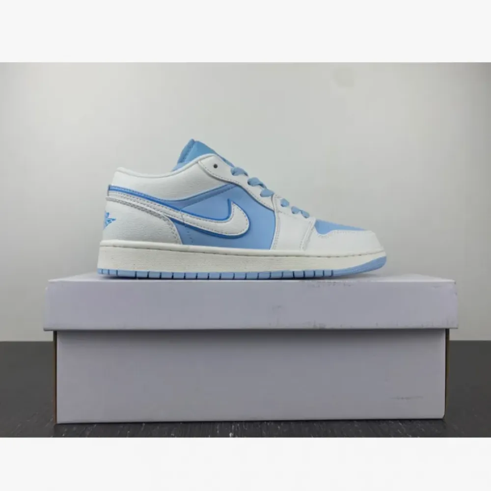 Air Jordan 1 Low Sail/Dark Powder Blue-Ice Blue  DV1299-104